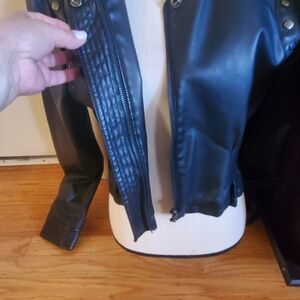 Black Faux Leather Motorcycle Jacket - Classic Biker Style